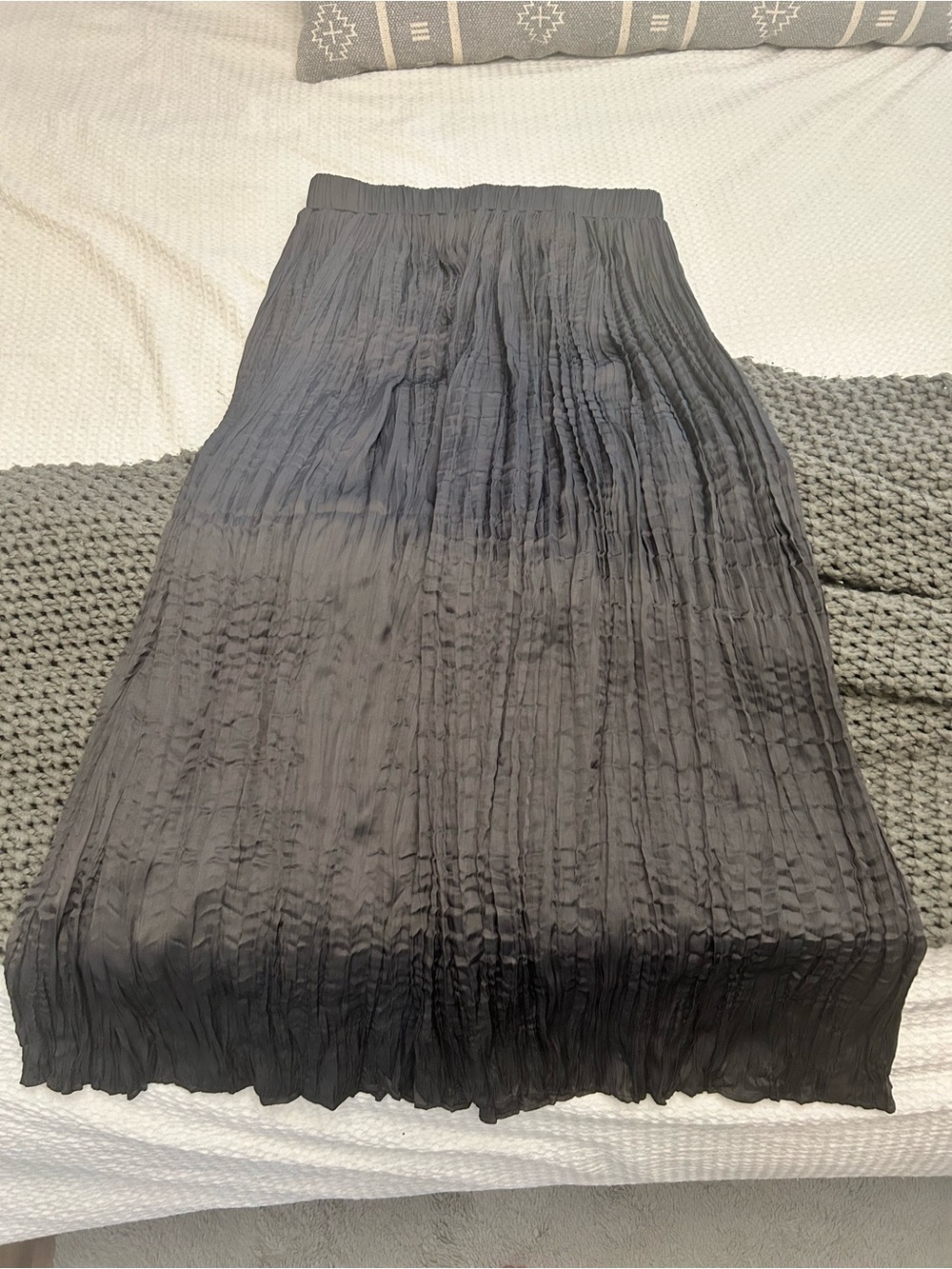 VICI dark grey satin maxi skirt